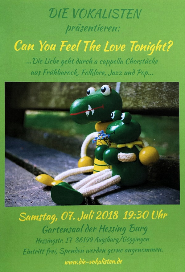 Flyer Die Vokalisten Can You Feel The Love Tonight 2018