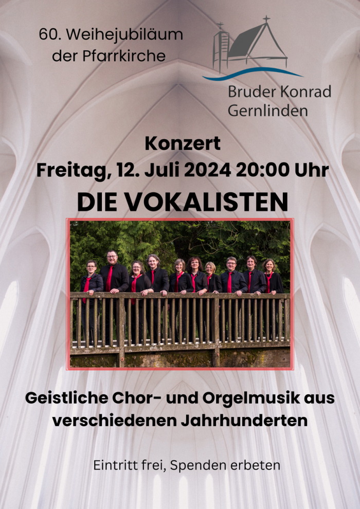 Plakat: Die Vokalisten Gernlinden, 12.7.2024